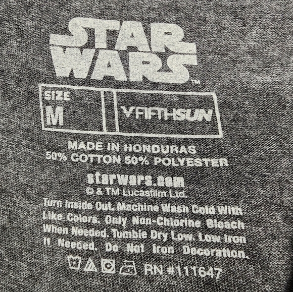 Fifth Sun Men's Heather Gray Star Wars T-Shirt Galaxy Far Far Away Text, sz MD - Picture 2 of 8